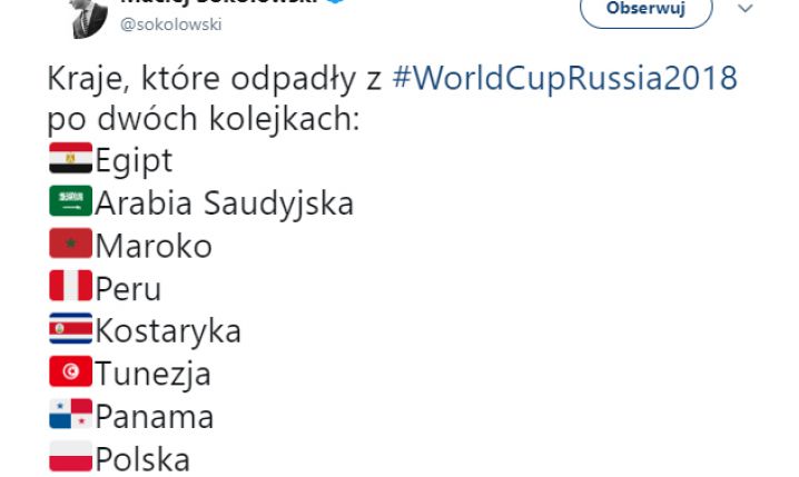 Kraje, które odpadły z MŚ po dwóch meczach...